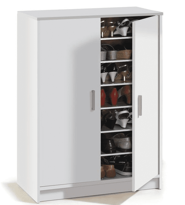 Arlo Large 30 Pairs Shoe Cabinet in White