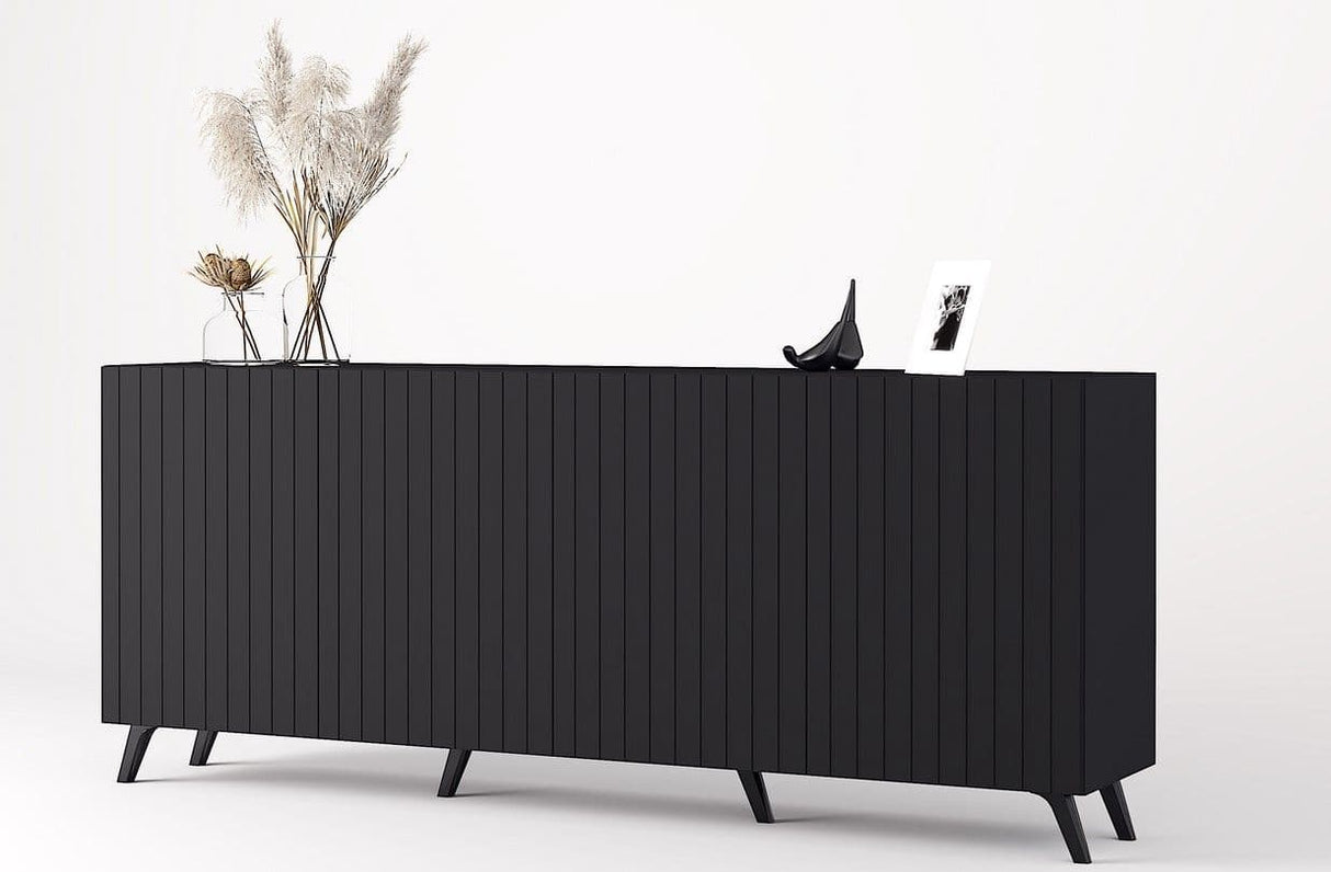 Nora Slatted Sideboard in Elegant Black