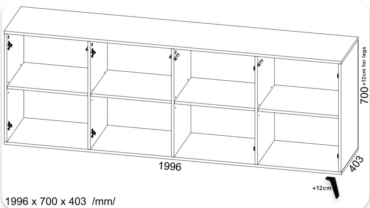 Nora Slatted Sideboard in Elegant Black