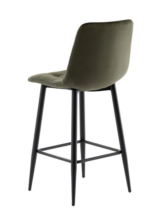 Vella Set Of 2 Velvet Counter Stool Juniper Green