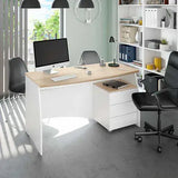 Pronte White and Canadian Oak Effect Contemporary Office Desk - 0F4625A