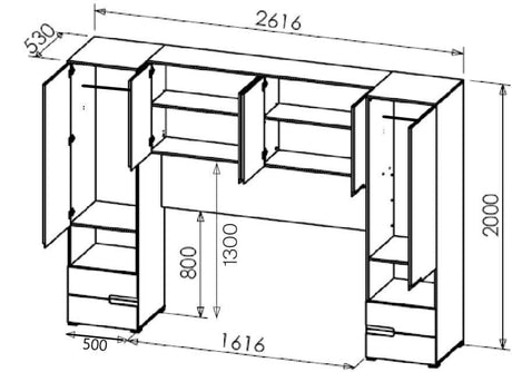 Miracle Overbed Unit in Glossed Grey & White