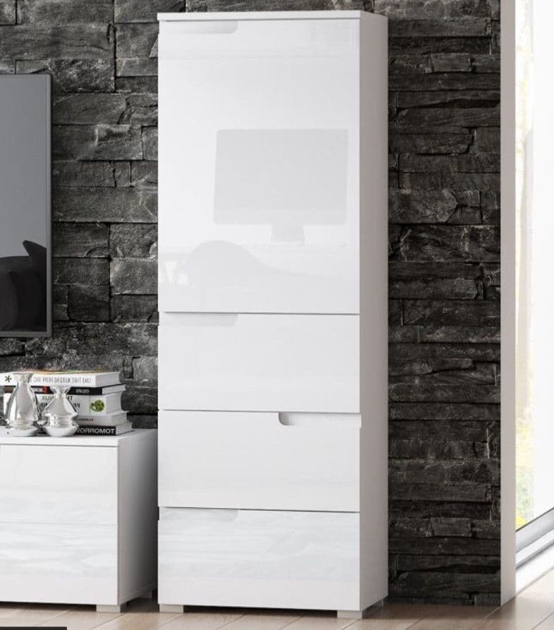 Serene Tallboy Bathroom Cabinet in Glossed White