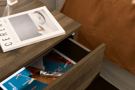 Mera 2 Drawer Bedside in Walnut Oak