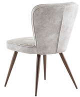 Flavio Set Of 2 Pearl Velvet Dining Chairs - Brass Leg