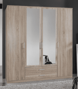 Glory Four Door, 2 Drawer Wardrobe in Light Oak