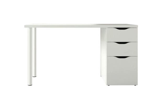 Bronya Arctic White Computer Desk with Drawers-004604A