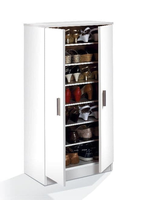 Zia Large 21 Pair Shoe Cabinet in White