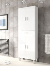 Clara Tall Bathroom Cabinet in Glossed White