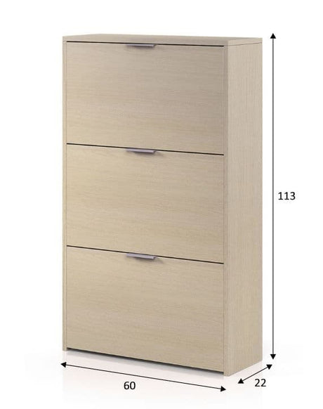 Rubbel Oak Effect Shoe Cabinet 18 pairs- LC7877R