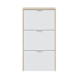 Nova White And Oak Effect Shoe Cabinet 18 pairs- LC0877R