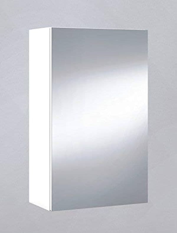 Rusto 400mm White And Mirrored 1 Door Wall Mounted Bathroom Cabinet - 305082BO