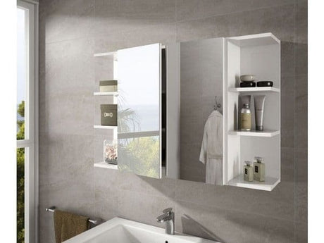 Rusto 400mm White And Mirrored 1 Door Wall Mounted Bathroom Cabinet - 305082BO