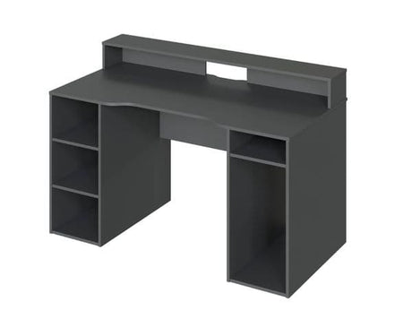 Rafa Gaming Desk in Dark Grey with Hutch and Storage- 004601Z