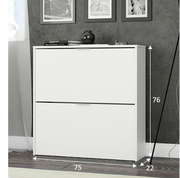 Lavio 2 Drawer Shoe Cabinet White- 07873O