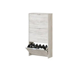 Lavio White Oak Effect Large 3 Door Shoe Cabinet - LC7877K