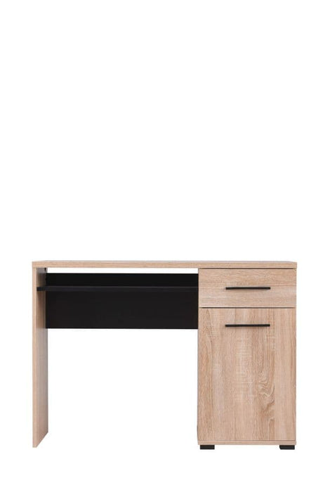 Siena Oak and Black Writing Study Desk With Drawer -11008663