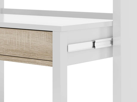 Whisper Extending Desk in White & Light Oak